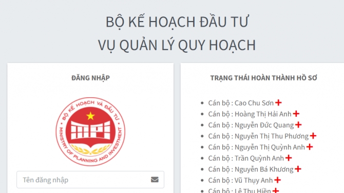 Website quản l&yacute; dữ liệu cho Bộ kế hoạch đầu tư