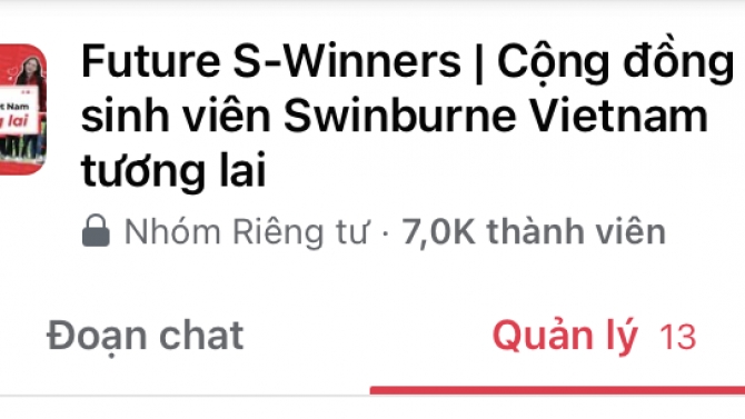 Quản l&yacute; group truyền th&ocirc;ng của Swinburne