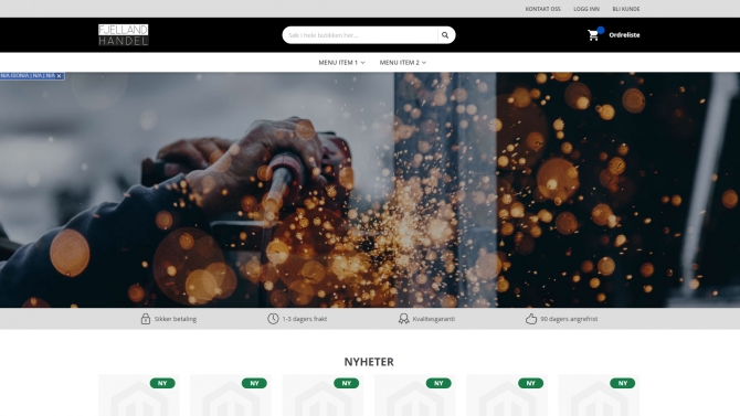 E-commerce website Tfjelland