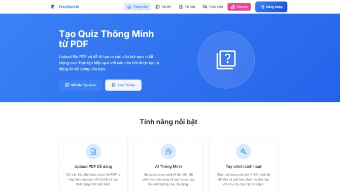 Ứng dụng tạo c&acirc;u hỏi trắc nghiệm