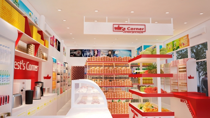 Thiết kế nội thất cửa h&agrave;ng tiện &iacute;ch Best Corner