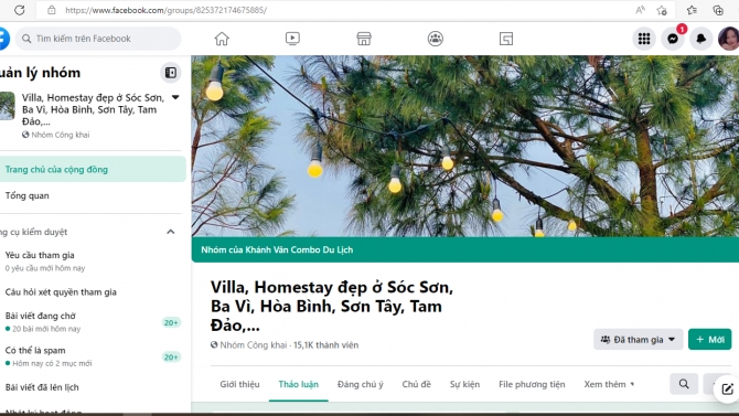 Quản l&yacute; Fanpage Villa S&oacute;c Sơn