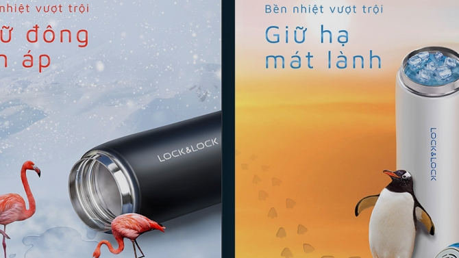 Bộ Poster quảng c&aacute;o B&igrave;nh giữ nhiệt LOCK & LOCK