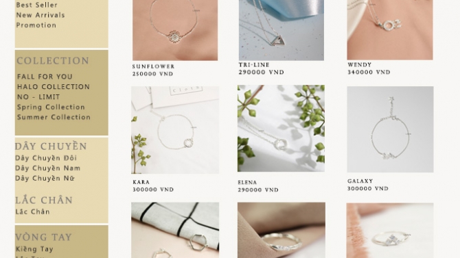 Thiết kế giao diện website trang sức