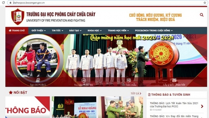 thiết kế website Đại học PCCC