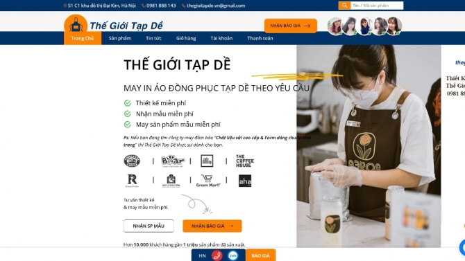 Thiết Kế Website thế giới tạp dề