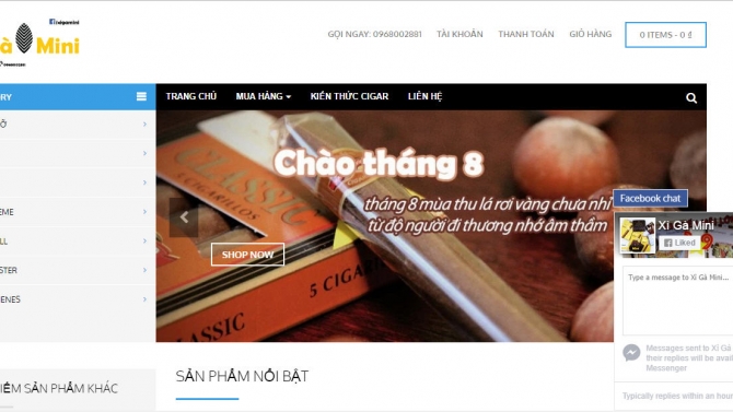 Website b&aacute;n h&agrave;ng xigamini.com
