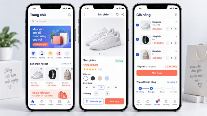 Ứng dụng mua sắm đa nền tảng bằng Flutter &ndash; Dự &aacute;n Demo