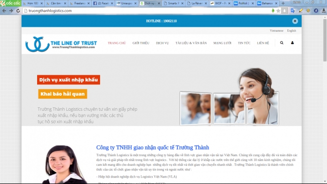 Thiết kế v&agrave; lập tr&igrave;nh web site cho c&ocirc;ng ty vận tải Trường Thanh