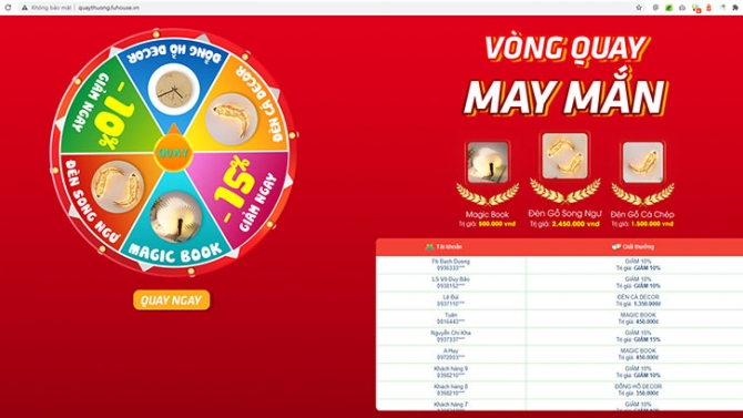 Lập tr&igrave;nh v&ograve;ng quay may mắn