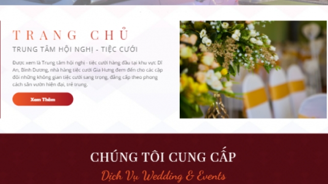 Website cho nh&agrave; h&agrave;ng tiệc cưới Gia Hưng