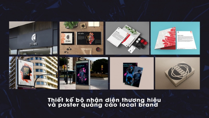 Thiết kế bộ nhận diện thương hiệu v&agrave; poster cho h&atilde;ng local brand