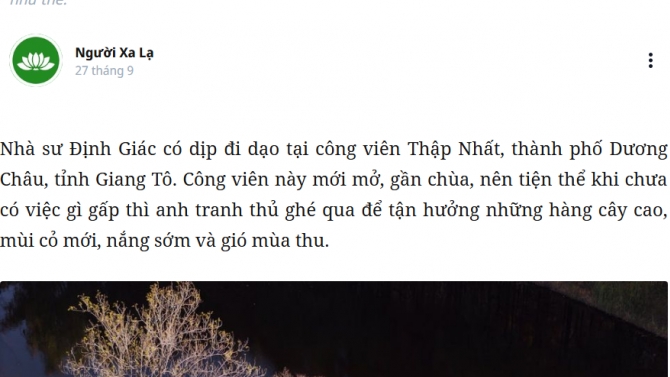 Nh&agrave; sư n&oacute;i về nơi đ&aacute;ng sống