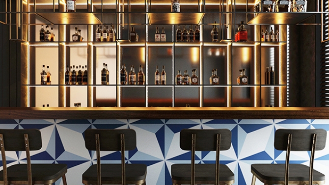 Thiết kế quầy Bar (Dựa theo gạch thực tế)