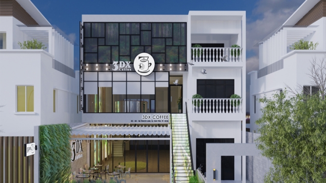 Thiết kế qu&aacute;n cafe 3DX