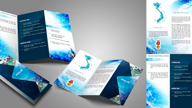 Thiết kế brochure tập đo&agrave;n Avalue