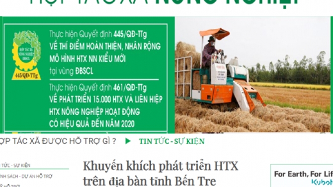 Thiết kế lập tr&igrave;nh ho&agrave;n thiện website Hợp T&aacute;c X&atilde; N&ocirc;ng Nghiệp