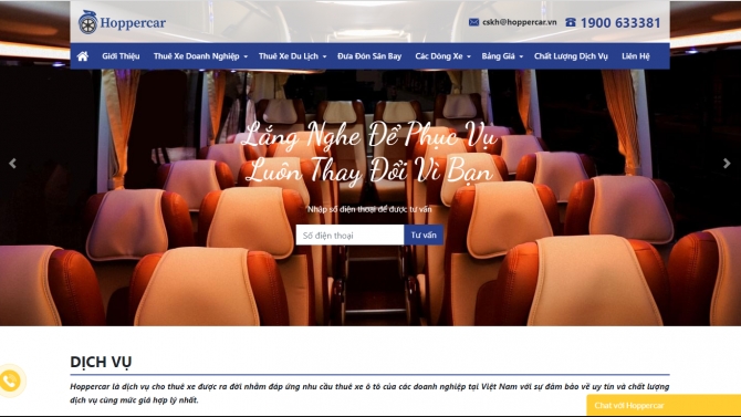 Giao diện Website https://www.hoppercar.vn