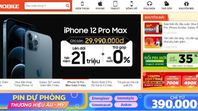 Thiết kế website b&aacute;n h&agrave;ng c&ocirc;ng nghệ