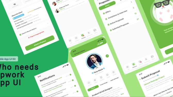 Thiết kế app Mobile Upwork