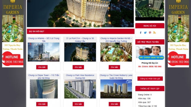 Thiết kế website Chung cư H&agrave; Nội