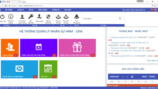 Hệ thống quản l&yacute; nh&acirc;n sự - HRM2016