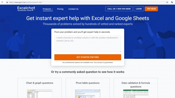 Test web app Excelchat