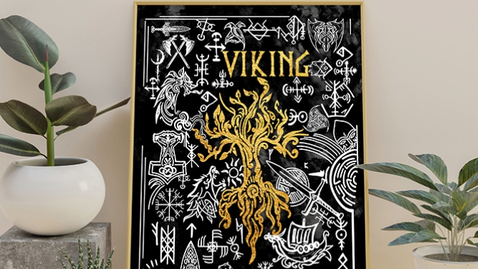 Minh họa biểu tượng văn h&oacute;a Viking cho kh&aacute;ch h&agrave;ng nước ngo&agrave;i