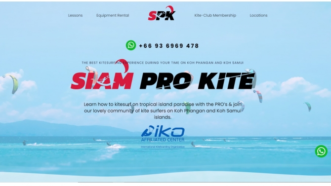 Site development for Kite Serf scool Thailand