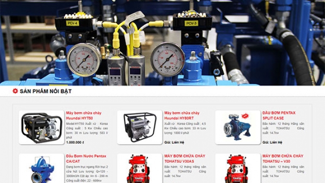 Thiết kế website thiết bị PCCC