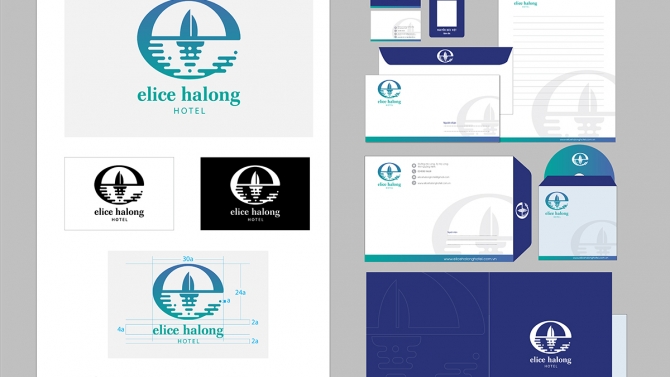 Thiết kế logo, bộ nhận diện thương hiệu cho kh&aacute;ch sạn Elice Hạ Long