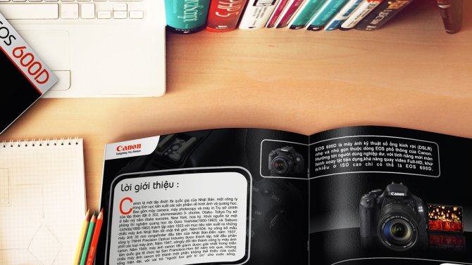 Thiết kế catalogue của h&atilde;ng Canon