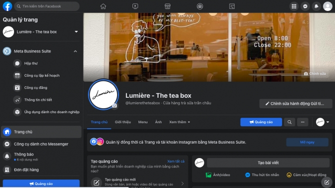 Phục vụ qu&aacute;n tr&agrave; sữa v&agrave; quản l&yacute; page