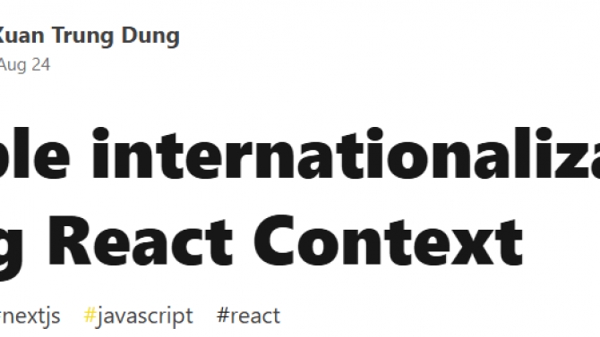 Simple internationalization using React Context