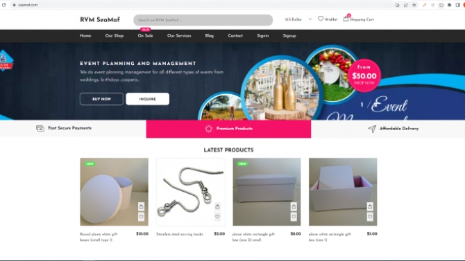 Website thương mại điện tử Seamaf