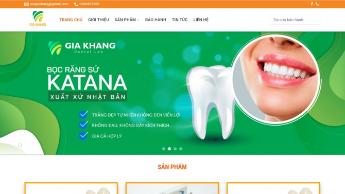Thiết kế website labgiakhangdental.com