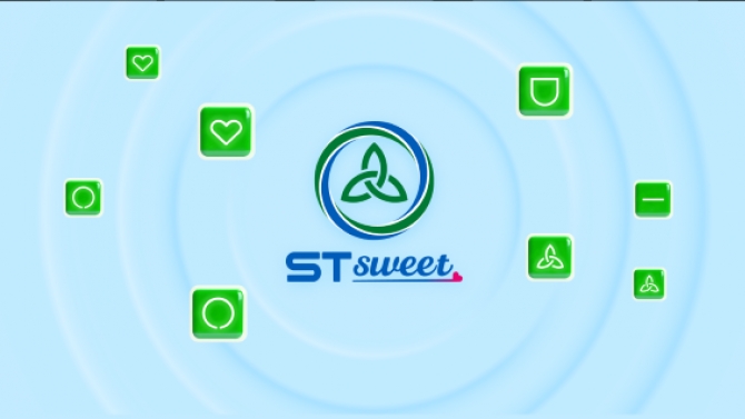 Logo v&agrave; bộ nhận diện thương hiệu ST sweet