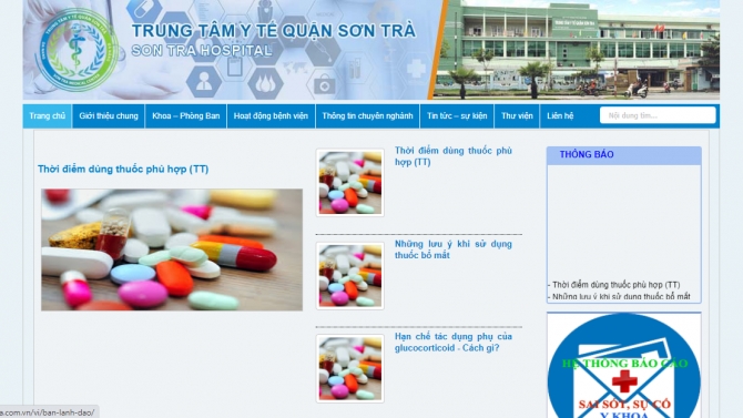 Website TTYT Quận Sơn Tr&agrave;