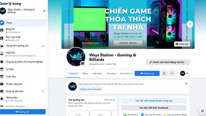 X&acirc;y dựng & Quảng c&aacute;o Fanpage Ways Station