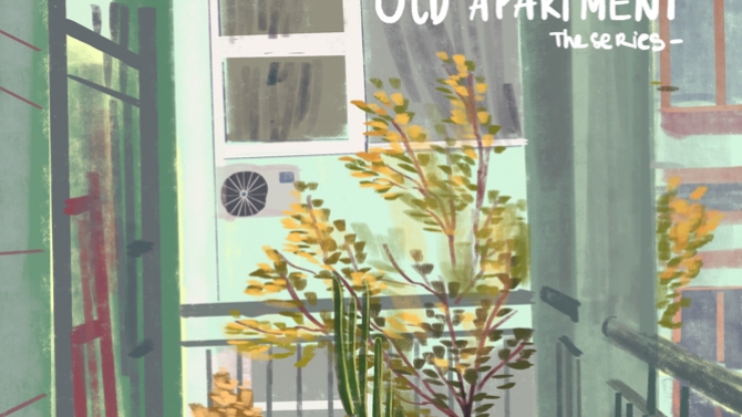 sai gon old apartment illustration