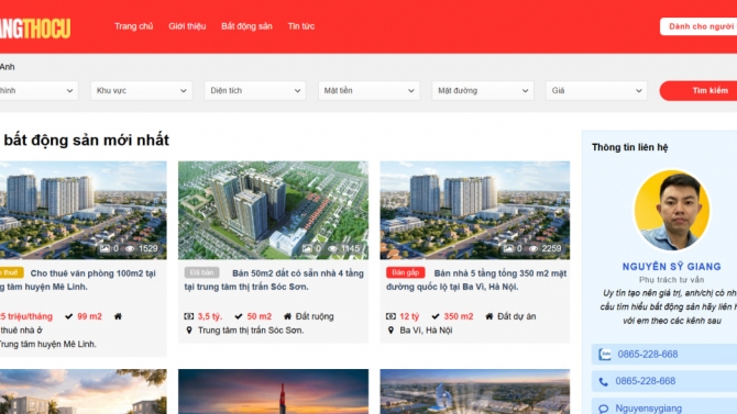 Thiết kế website giangthocu.com