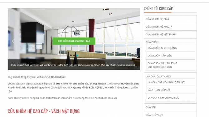 Thiết kế website Damasdoor.net