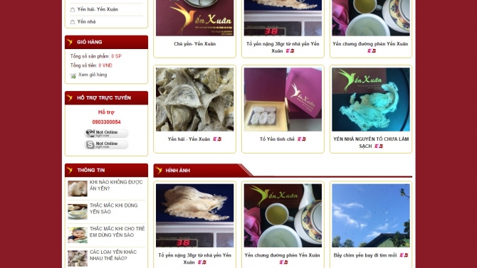 Thiết kế website Yến S&agrave;o Yến Xu&acirc;n