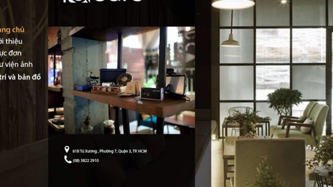 thiết kế website qu&aacute;n Cafe