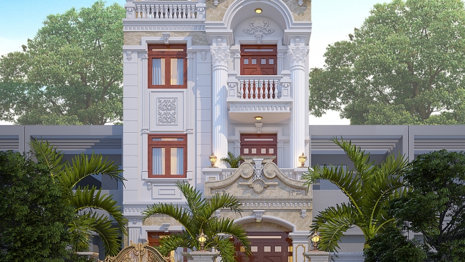 Thiết kế biệt thự phố t&acirc;n cổ điển