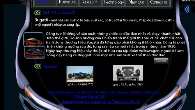 thiết kế website Bugatti