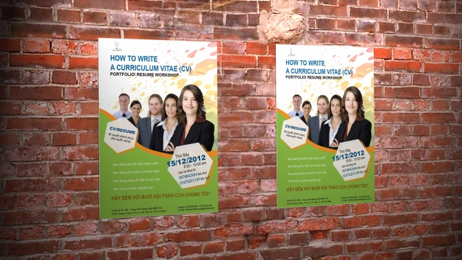 Poster cho kh&oacute;a học "How to write a curriculum vitae"
