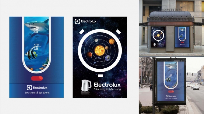 Thiết kế poster thương hiệu ấm si&ecirc;u tốc Elextrolux