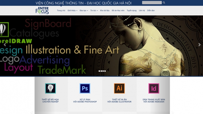 Hệ thống website www.enterfocus.edu.vn