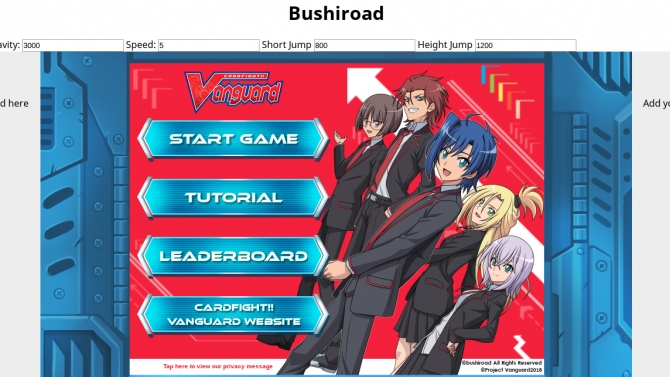 Bushiroad Game - Game run like T-rex runner